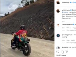 Jokowi Naik Motor Custom Cek Jalan Perbatasan RI-Malaysia
