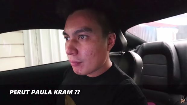 Paula saat menelepon Baim kalau perutnya kram 