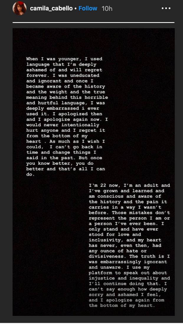 Mengaku Tidak Berpendidikan, Camila Cabello Minta Maaf Pernah Rasis