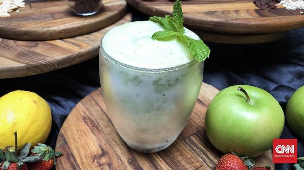 Protein Shake Green Mint ala Pish & Posh Cafe.