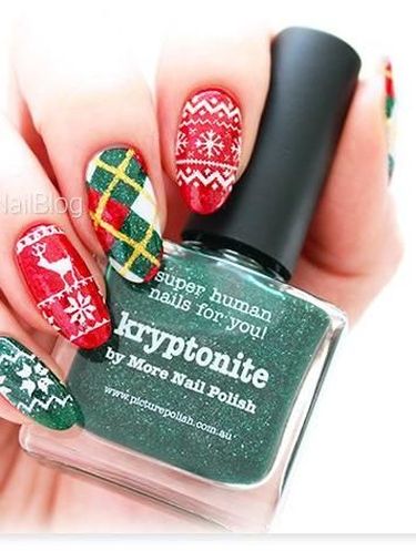 15 Inpirasi Nail Art Natal Paling Cantik dan Lucu