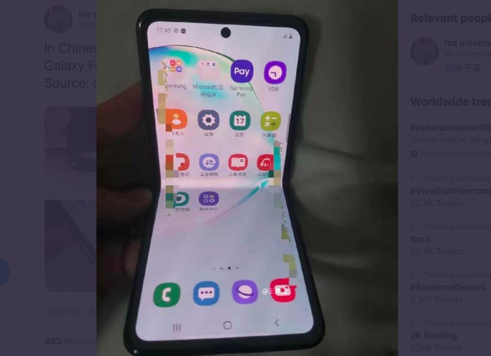 Bocoran Galaxy Fold 2. Foto: istimewa Bocoran Galaxy Fold 2. Foto: istimewa