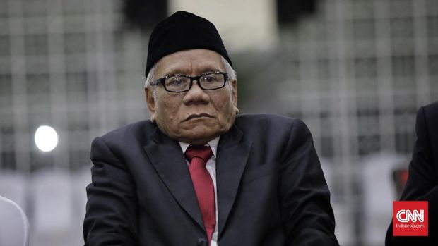 Dewan Pengawas KPK Harjono saat serah terima jabatan Pimpinan dan Dewan Pengawas KPK di gedung KPK, Jakarta, Jumat (20/12/2019)