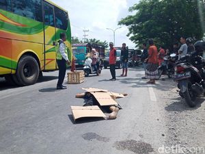 Hindari Jalan Berlubang hingga Jatuh, Pemotor Ini Tewas Tertabrak Bus