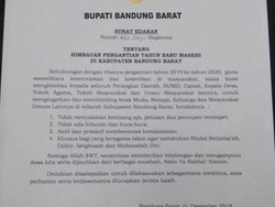 Pesta Tahun Baru, Bupati Bandung Barat Imbau Warga Tak Tiup Trompet