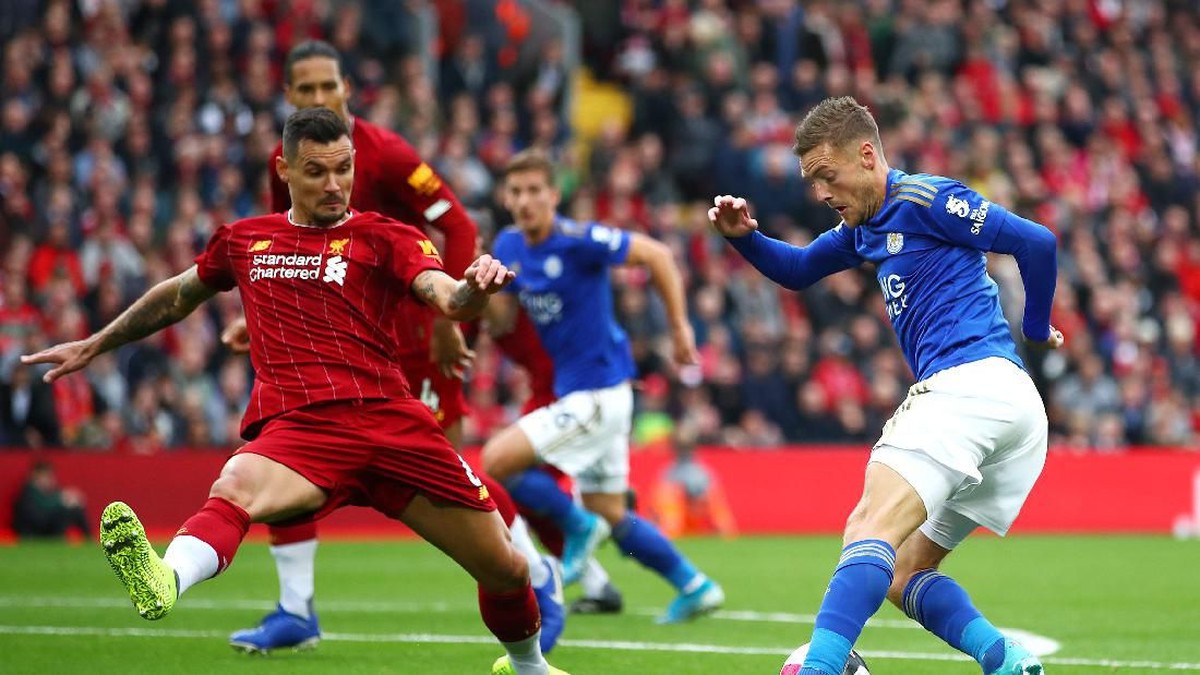 Jamie Vardy punya rekor bagus saat bertemu Liverpool (Clive Brunskill/Getty Images)