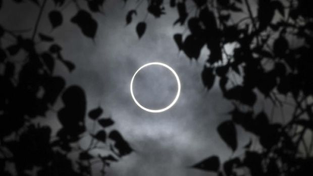 The moon totally covers the sun in a rare 