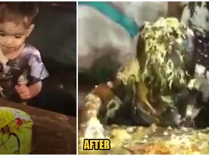 Bocah Kecil Diguyur Telur Mentah Saat Ultah, Keluarganya Dikecam Netizen