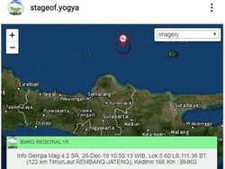 Gempa M 4,2 Terjadi di Perairan Rembang