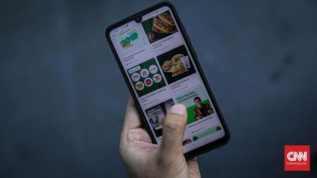 Ilustrasi Grab Food. CNN Indonesia/Bisma Septalisma