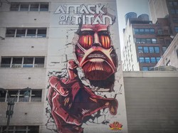 Mural Raksasa Attack on Titan Bertengger di New York