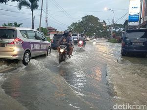 Ratusan Rumah Warga Gresik Banjir Dampak Kali Lamong Meluap