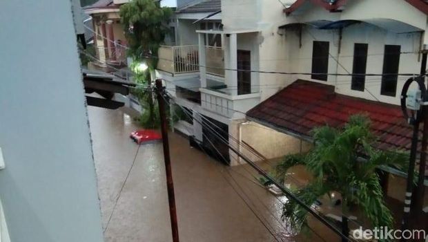 Banjir di Jatibening Permai, Bekasi.