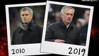 10 tahun berlalu, Jose Mourinho terlihat menua. Foto tahun 2019 diambil saat dia sudah mengikat kontrak dengan Tottenham Hotspur (ist)