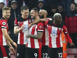 Danny Ings merayakan golnya. Mark Kerton/PA via AP.