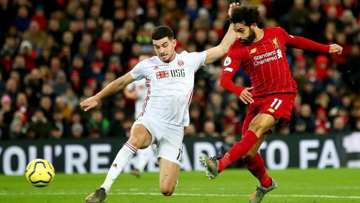 Mohamed Salah kini berhasil mengemas 50 gol dengan menggunakan kaki kiri bersama Liverpool di Liga Inggris (Foto: Clive Brunskill/Getty Images)