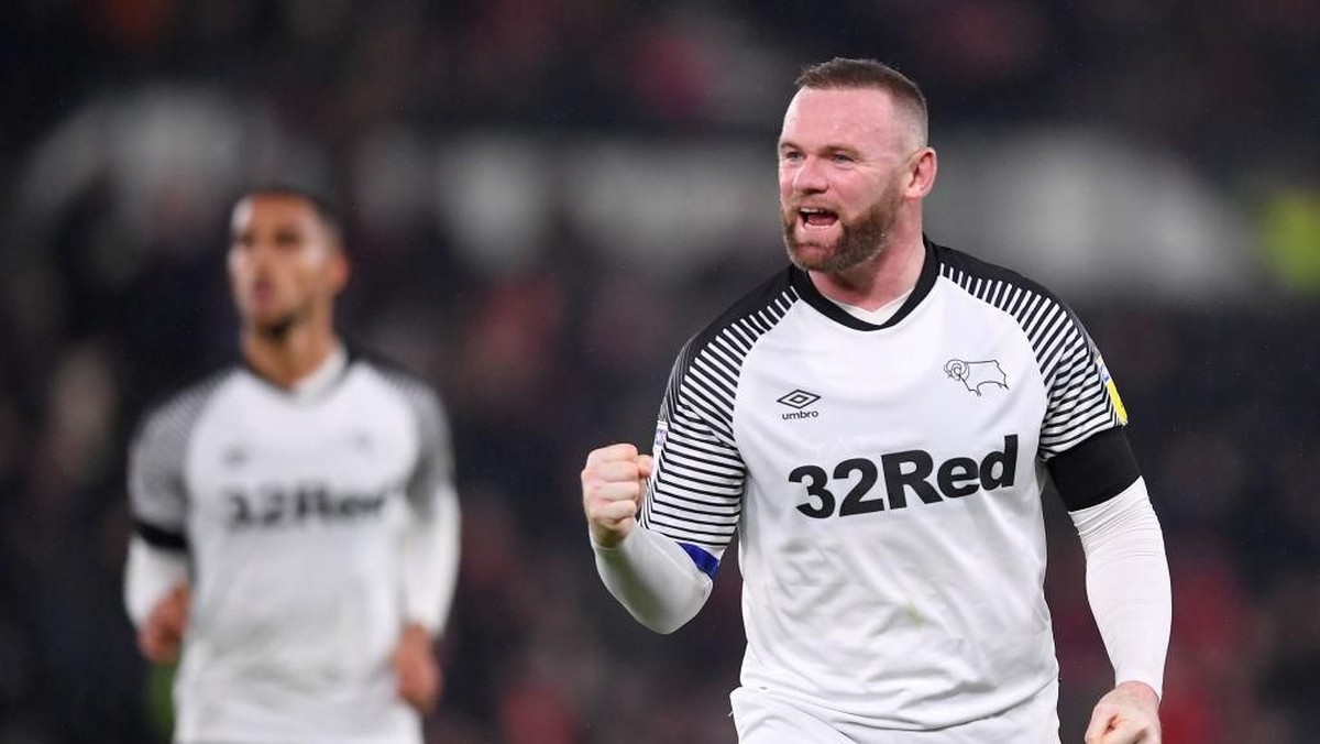 Wayne Rooney melakoni debut gemilang bersama Derby County (Foto: Laurence Griffiths/Getty Images)