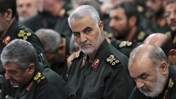 Qasem Soleimani saat menghadiri rapat di Teheran, Iran, dalam foto pada September 2016