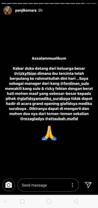 Ibunda Meninggal Dunia, Rizky Febian Batalkan Seluruh Acara