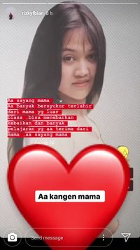 Ungkapan kerinduan Rizky Febian kepada ibundanya di Insta Story 