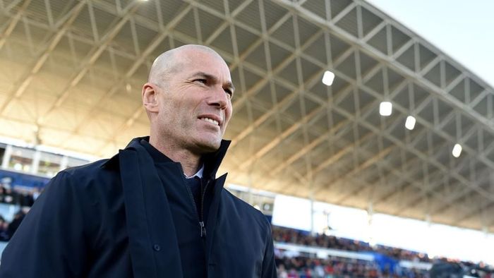 Zinedine Zidane GETAFE, SPAIN - JANUARY 04: Zinedine Zidane, Manager of Real Madrid looks on prior to the La Liga match between Getafe CF and Real Madrid CF at Coliseum Alfonso Perez on January 04, 2020 in Getafe, Spain. (Photo by Denis Doyle/Getty Images)