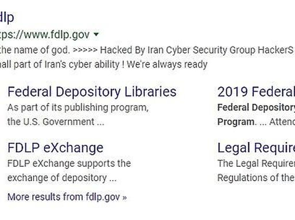 Hacker Iran Serang Situs Pemerintah AS