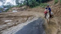 Kuda Jadi Sarana Transportasi Logistik Bencana di Sukajaya