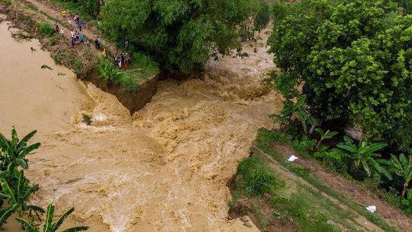 Tanggul Sungai Tuntang Jebol Ratusan Rumah di Demak Terendam