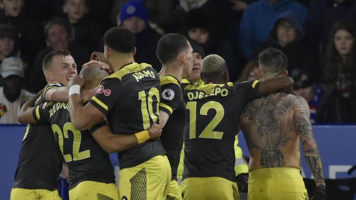 Southampton gantian menang di kandang Leicester setelah dibantai 0-9 Oktober lalu (Rui Vieira/AP Photo) Southampton gantian menang di kandang Leicester setelah dibantai 0-9 Oktober lalu (Rui Vieira/AP Photo)