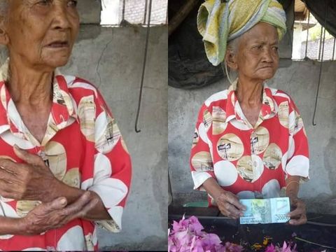 Kasihan, Nenek Penjual Canang di Bali Dibayar Pakai Uang Mainan