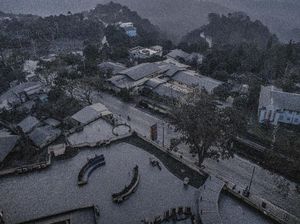 Potret Kota Tagaytay Tertutup Abu Vulkanik Taal Volcano Potret Kota Tagaytay Tertutup Abu Vulkanik Taal Volcano