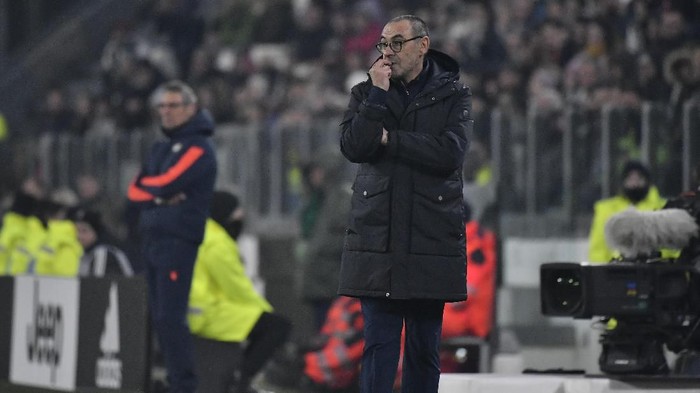 TURIN, ITALY - JANUARY 15: Maurizio Sarri Coach of Juventus FC during the Coppa Italia match between Juventus and Udinese Calcio at Allianz Stadium on January 15, 2020 in Turin, Italy. (Photo by Stefano Guidi/Getty Images)