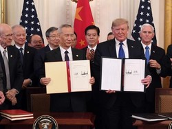 AS-China Akhirnya Tanda Tangani Kesepakatan Dagang Fase Satu