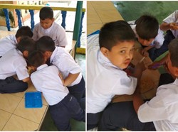 Bawa Bekal Masakan Ibu, Murid Ini Ajak Teman Sekolahnya Makan Bersama