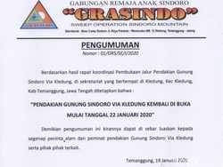 Cuaca Buruk Berlalu, Pendakian Gunung Sindoro Dibuka Lagi 22 Januari