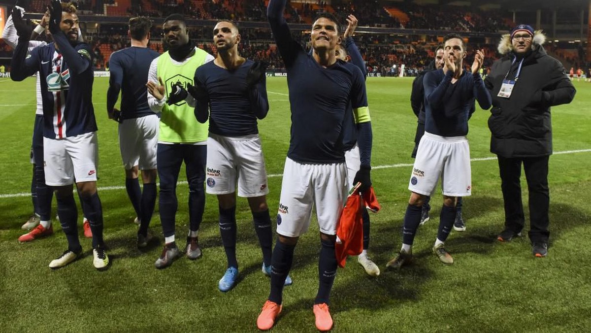 Paris Saint-Germain menang tipis 1-0 atas Lorient di Piala Prancis 2020 (Foto: Photo by Sebastien SALOM-GOMIS / AFP)