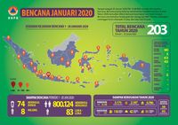 BNPB Catat 203 Bencana Hingga 20 Januari 2020