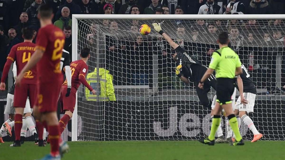 Juventus menyingkirkan AS Roma usai menang 3-1 di Coppa Italia. (Foto: Marco Bertorello / AFP)