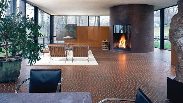Rumah minimalis karya Philip Johnson/ Foto: Instagram @pjglasshouse