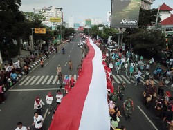 Kirab Kebangsaan Semarang, Puluhan Ribu Orang Bentangkan Merah Putih
