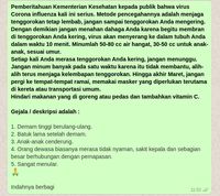 Waspada Hoax Edaran Pencegahan Coronavirus di WhatsApp