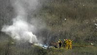 Penampakan Puing-puing Helikopter yang Tewaskan Kobe Bryant