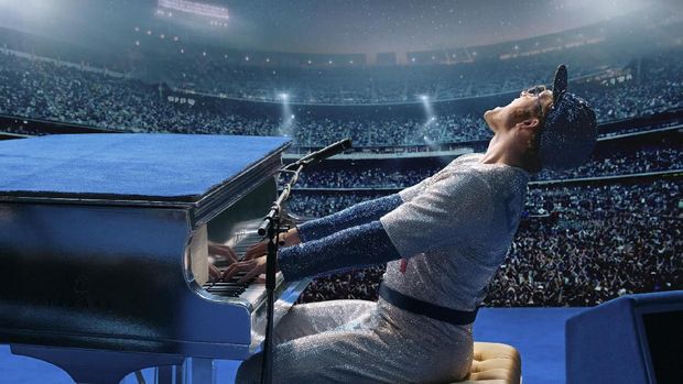 Taron Egerton as Elton John in Rocketman from Paramount Pictures.