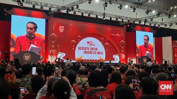 Presiden Joko Widodo menghadiri perayaan Imlek di Tangerang Selatan.