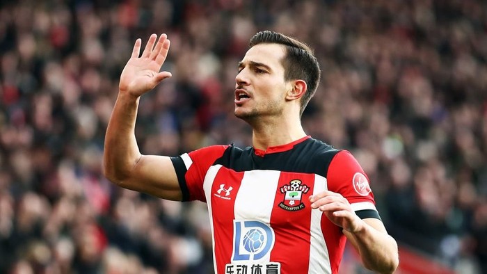 SOUTHAMPTON, ENGLAND - JANUARY 18:  Cedric of Southampton celebrates during the Premier League match between Southampton FC and Wolverhampton Wanderers at St Marys Stadium on January 18, 2020 in Southampton, United Kingdom. (Photo by Bryn Lennon/Getty Images)