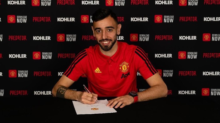 Bruno Fernandes resmi bergabung dengan Manchester United, Januari 2020.