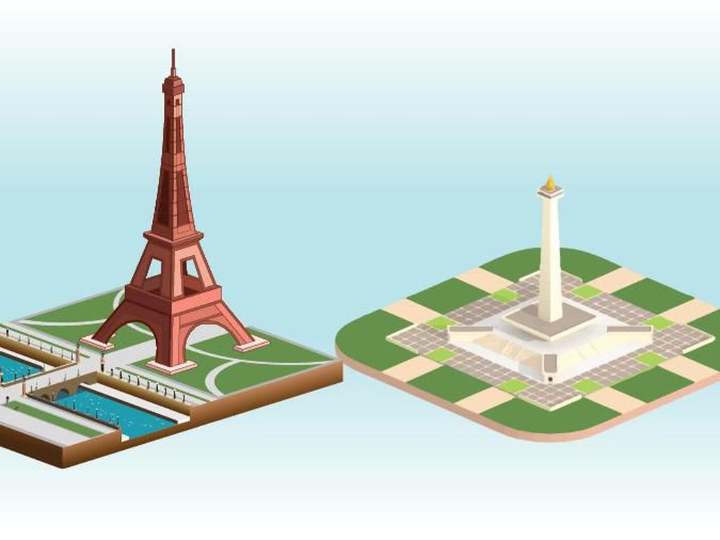 Perbandingan Monas dan Menara Eiffel