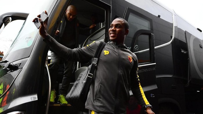 WATFORD, ENGLAND - JANUARY 07:  Odion Ighalo of Watford arrives prior to The Emirates FA Cup Third Round match between Watford and Burton Albion at Vicarage Road on January 7, 2017 in Watford, England.  (Photo by Dan Mullan/Getty Images)
