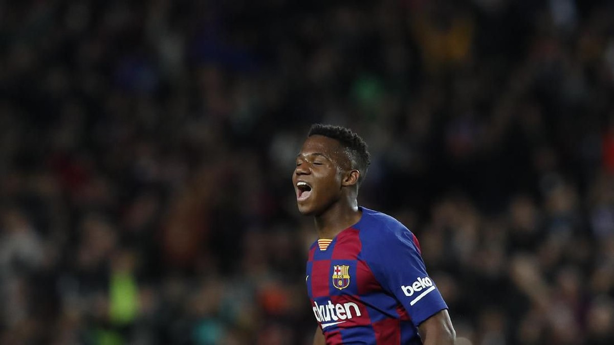 Ansu Fati berlian untuk Barelona. (Foto: Joan Monfort/AP Photo)