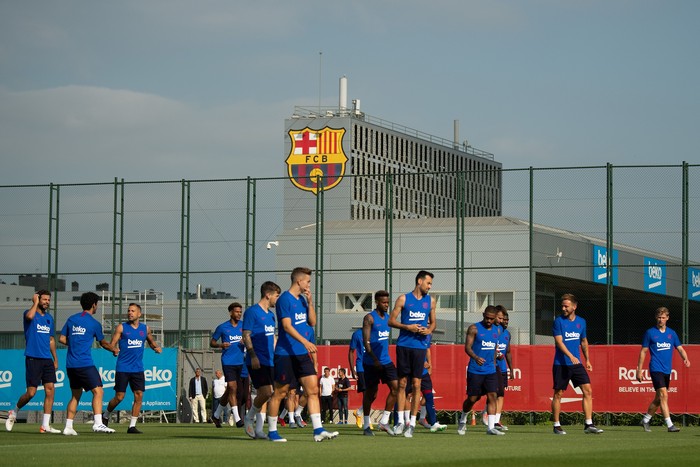 BARCELONA, SPAIN - JULY 15: FC Barcelona players attend to their first training session at Ciutat Esportiva of Sant Joan Despi on July 15, 2019 in Barcelona, Spain. (Photo by David Ramos/Getty Images)